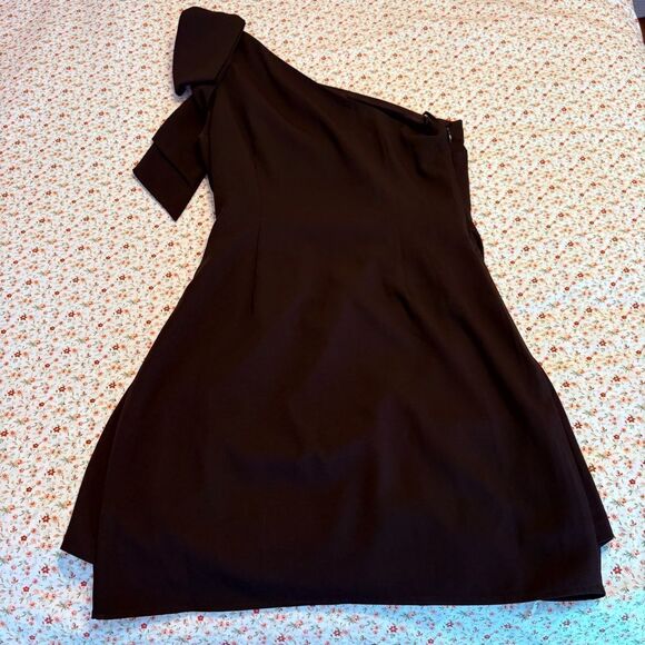 Lovers + Friends Black Asymmetrical Ruched Cocktail Dress - Picture 4 of 4
